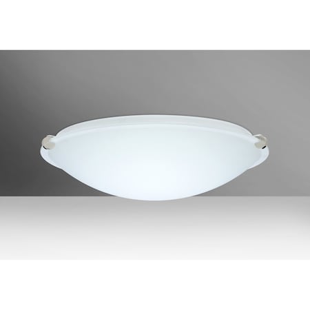 Besa Lighting Trio 16 Ceiling, White, Polished Nickel Clips, 2x100W Incandescent 968107-PN